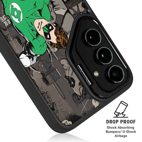 DC Comics Green Lantern Vintage Action Pose Pattern Galaxy S24 Plus Kickstand Case